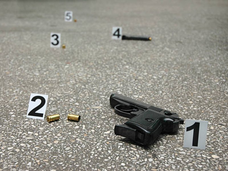 Handgun at the scene