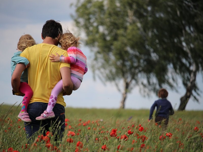 Parents caring for their kids.