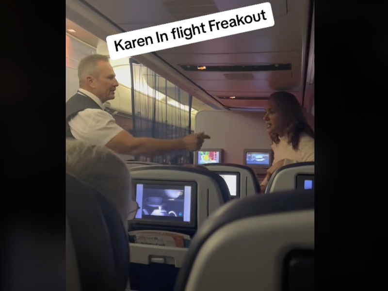 'Karen' fights with flight crew over wine forcing plane to divert