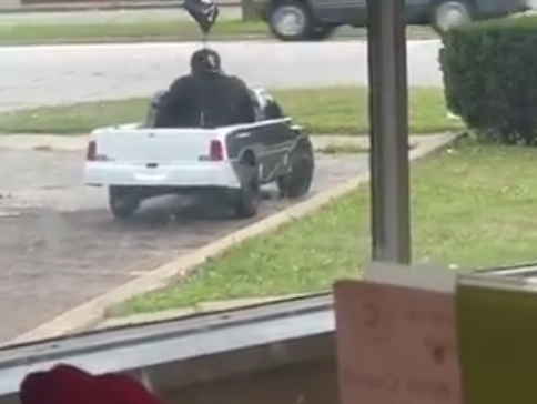 WATCH: A man takes using a toy car to new levels of normal...