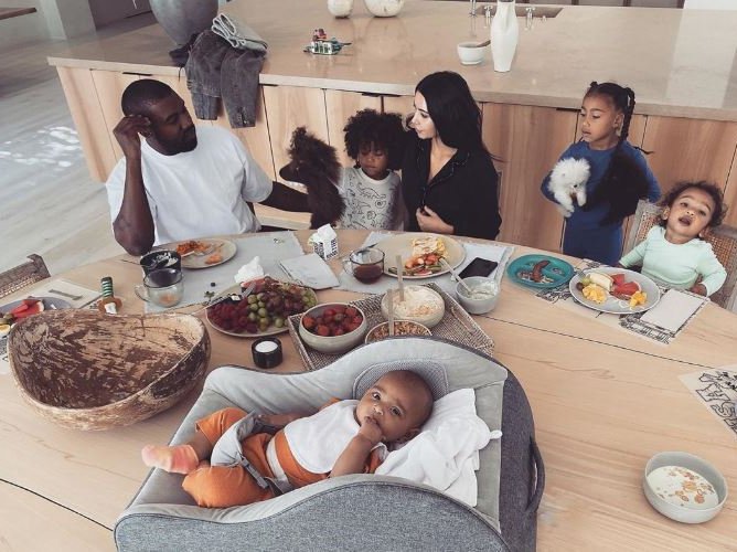 Kim Kardashian and her children