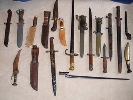 A collection of machete knives