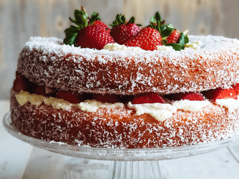 Strawberry lamington cake recipe from The Tocka Blog