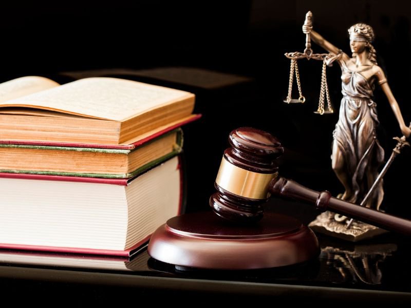 Law concept on black background