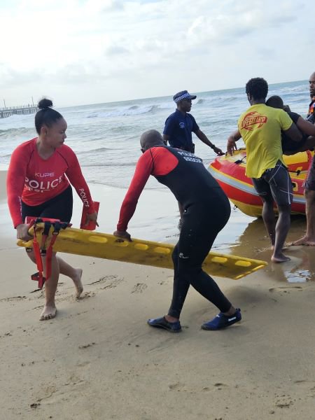 Lifesaving mock rescue World Drowning prevention day