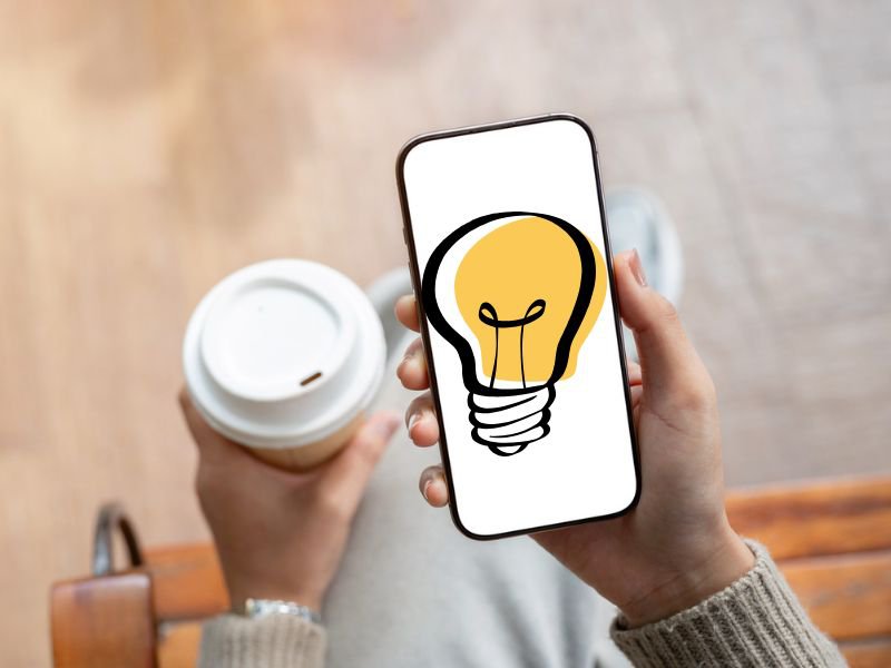 lightbulb on cellphone