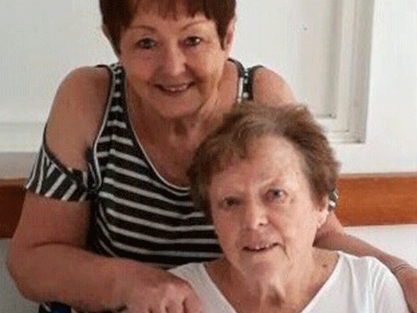 Eileen Drever (seated) with her sister Rose Andrew