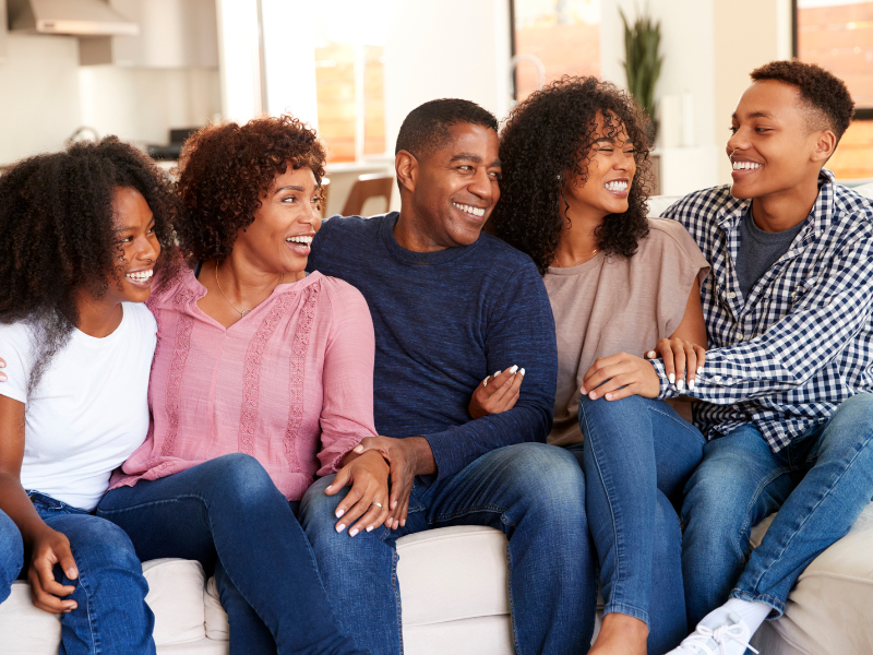 Adult family living together