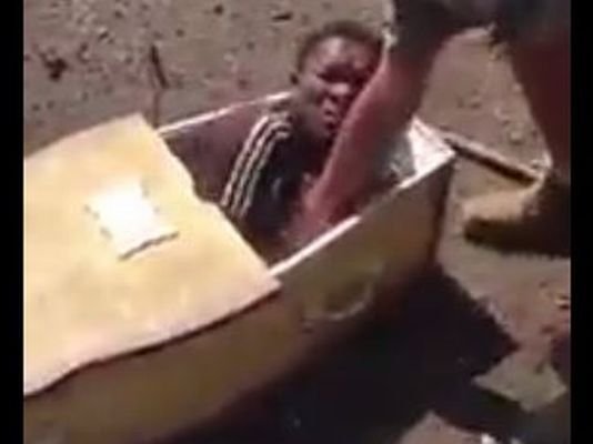 Man forced into coffin