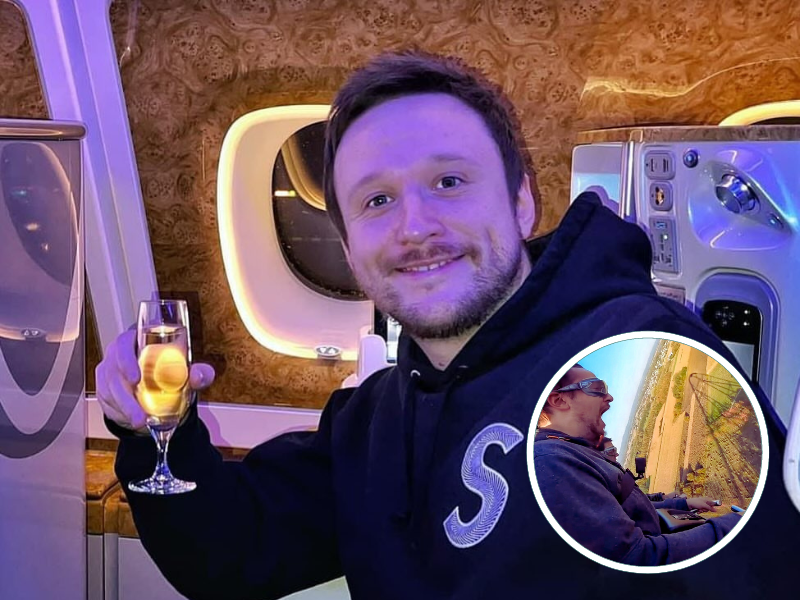 man holding a glass of champagne