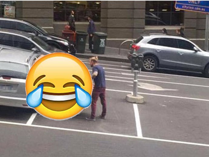Man attempts to fit sofa in a car