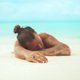 man lying on beach