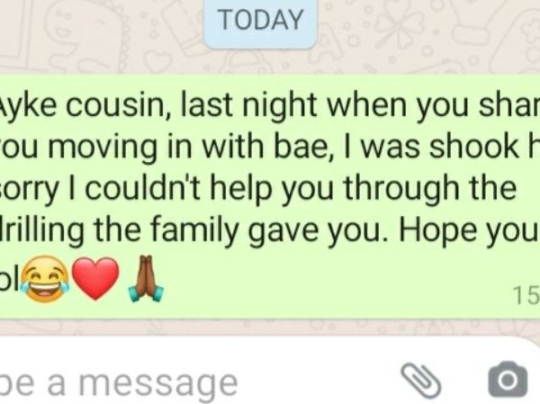 JSbu's cousin staying with her boyfriend