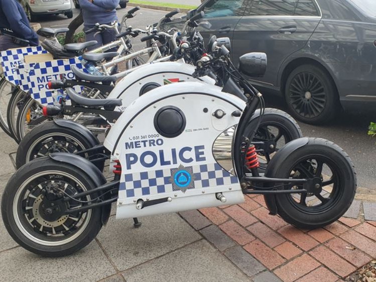 Durban Metro Police goes electric with new crime fighting bikes.