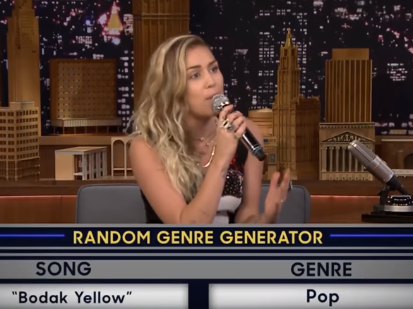 miley sings cardi b