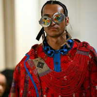 model presents a creation by MaXhosa Africa for the Women's Spring/Summer 2027