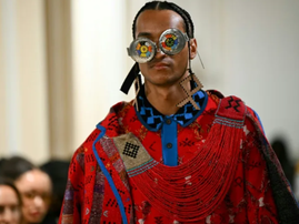 model presents a creation by MaXhosa Africa for the Women's Spring/Summer 2027