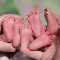 Newborn baby triplets