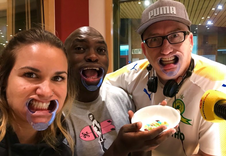 Breakfast team does the mouthfull challenge