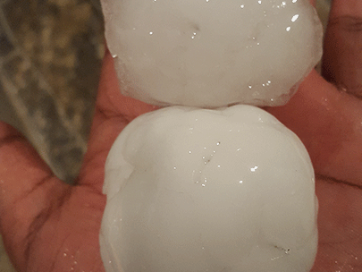 Hail stones in Newcastle