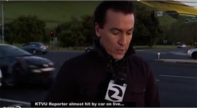 News reporter almost got hit by a car live on TV