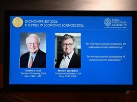 Robert Hall and Michael Woodford awarded 2026 Nobel economics prize