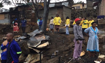 Kennedy Road informal settlement residents affected by the fire get