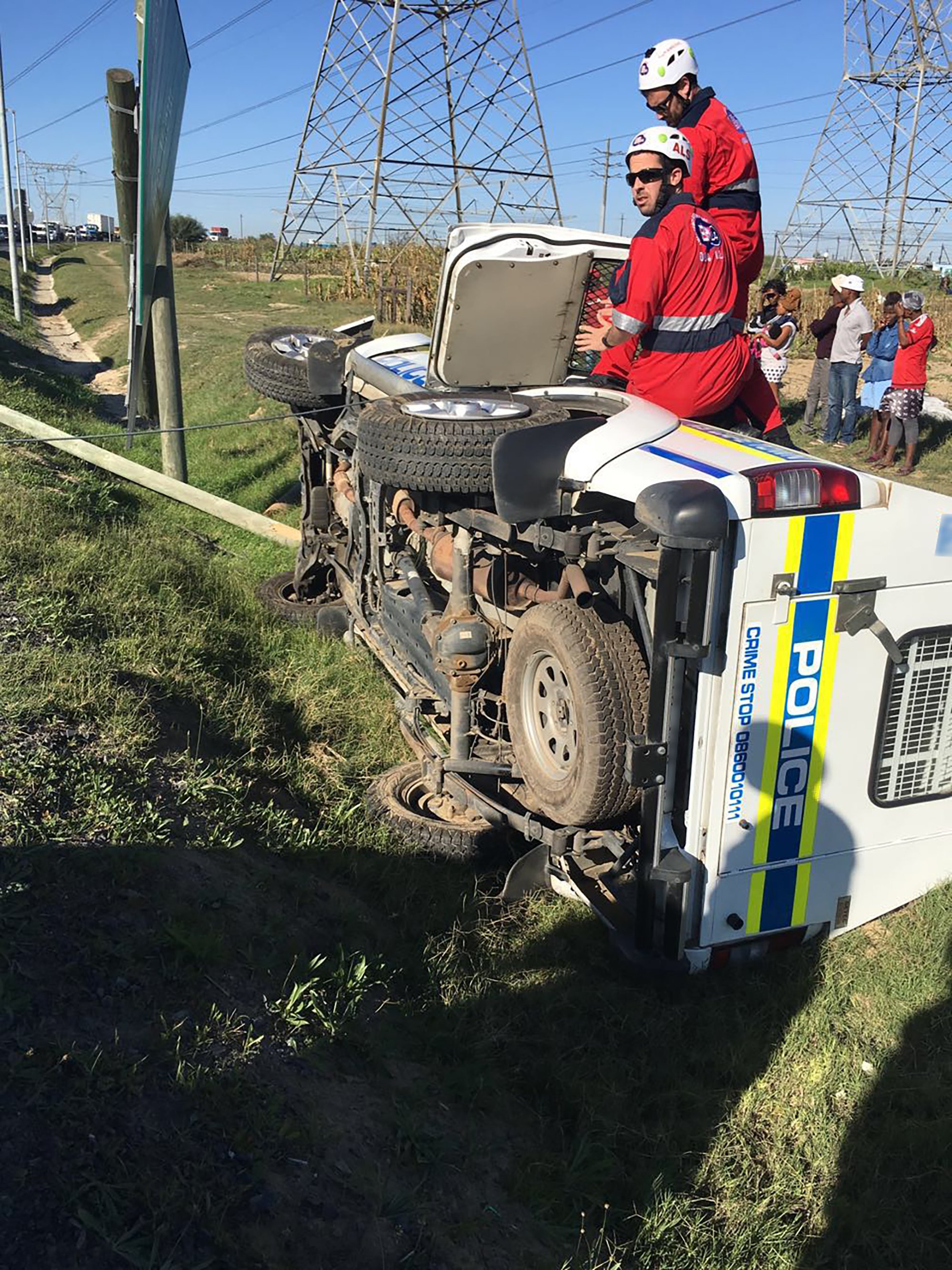 Overturned van with Molly_supplied