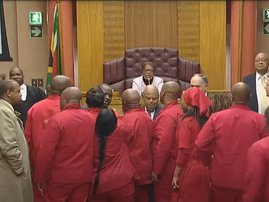 EFF disrupts Gordhan in Parliament