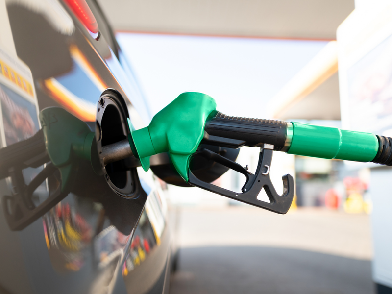 Petrol pump and car