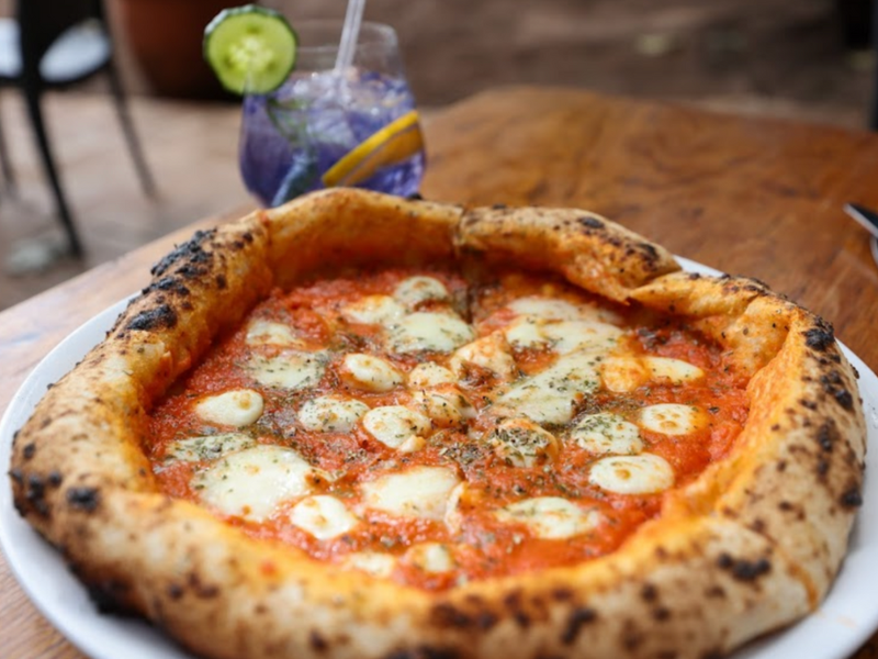 Doughed pizza
