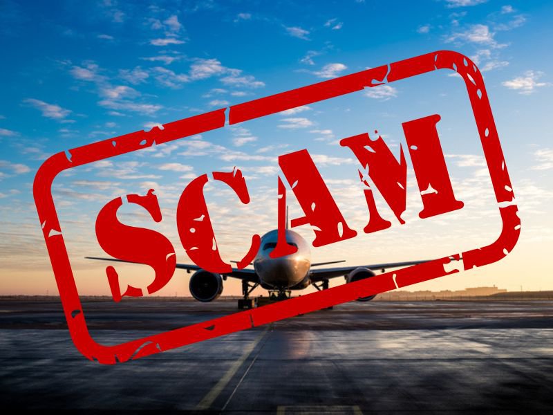 Scam alert over image of plane