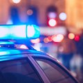 Police lights on car