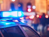Police lights on car