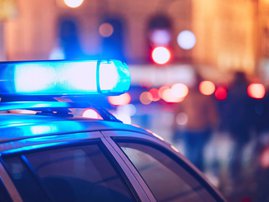 Police lights on car