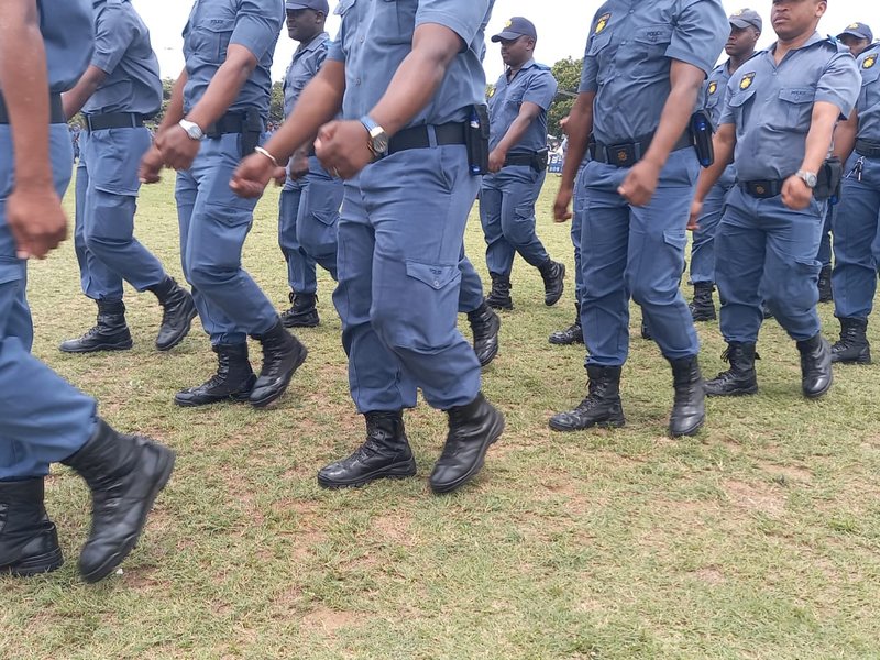 police marching generic image