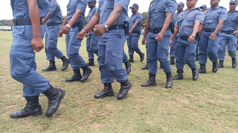 police marching generic image