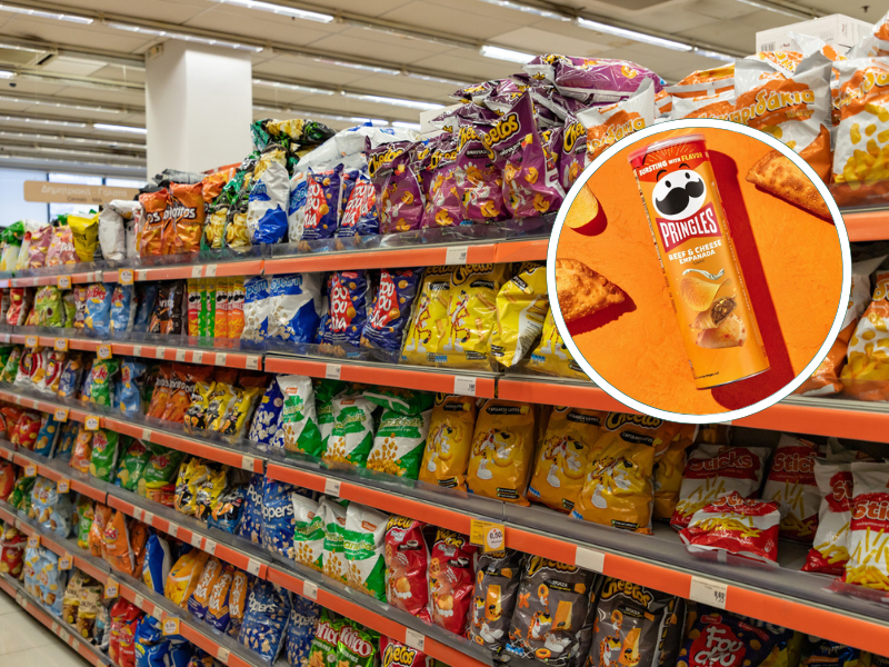 Chips in a supermarket aisle