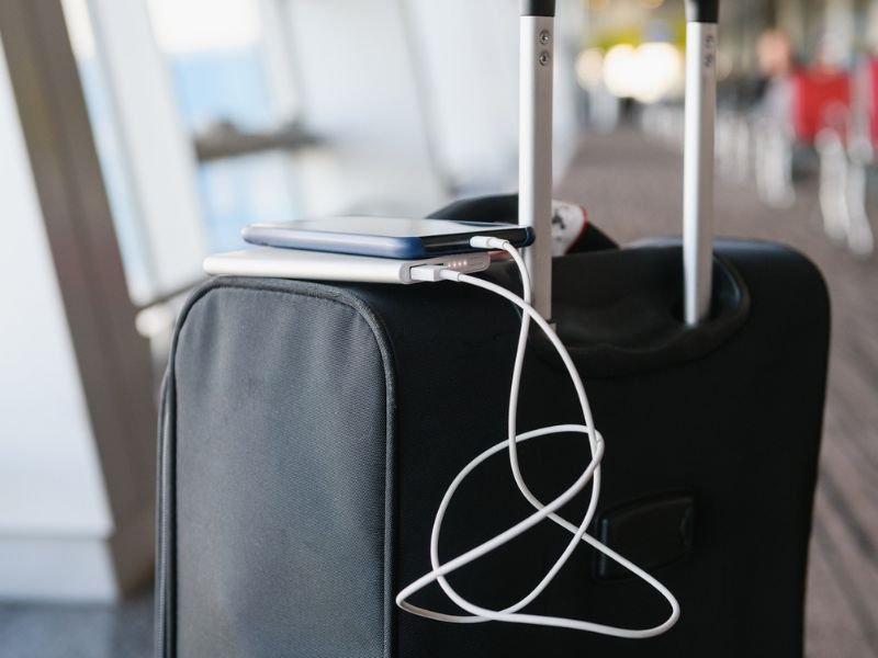 Powerbank on suitcase