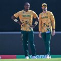 Proteas players Lungi Ngidi and Aiden Markram during T20 Cricket World Cup vs Windies