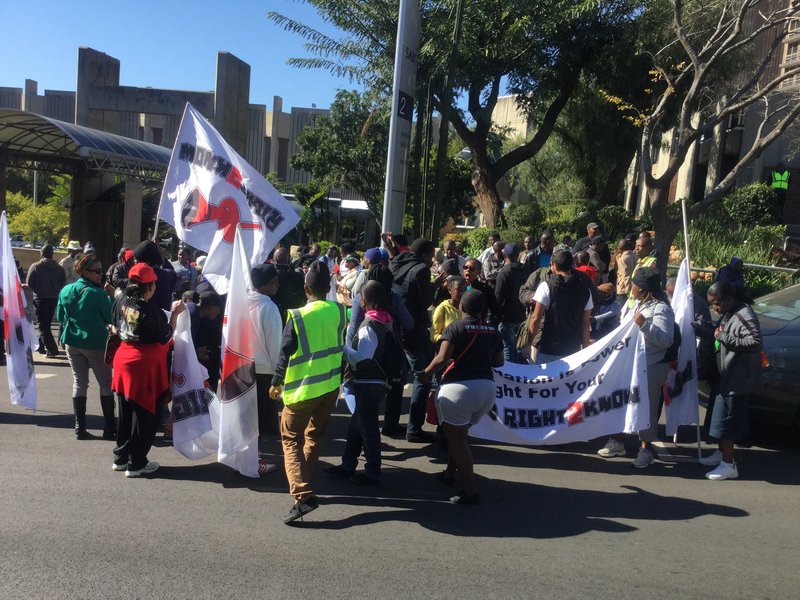 Right2Know protest at the SABC