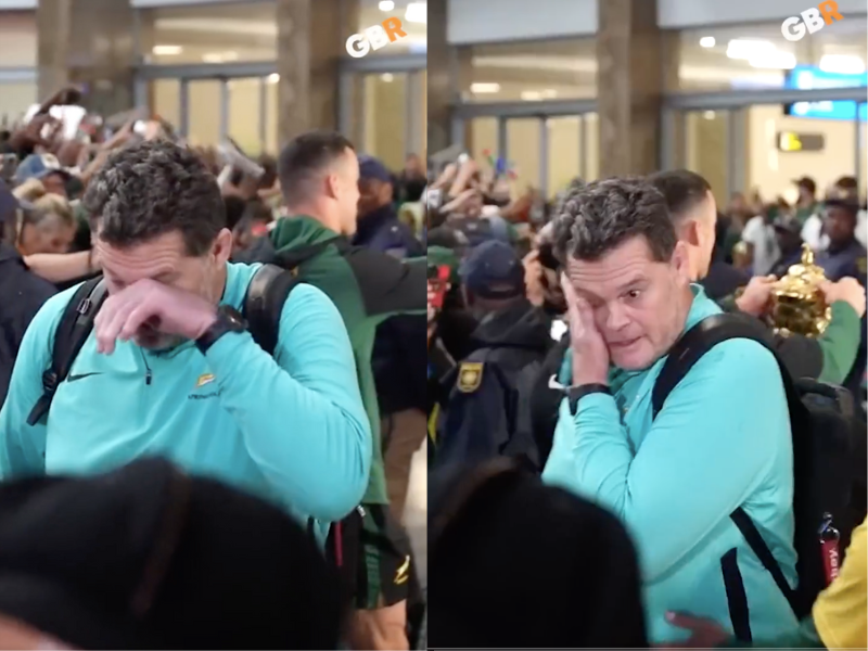 WATCH: Emotional Rassie Erasmus brought to tears by Bok fans