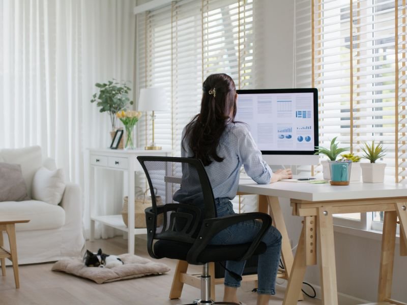 Remote work stock image