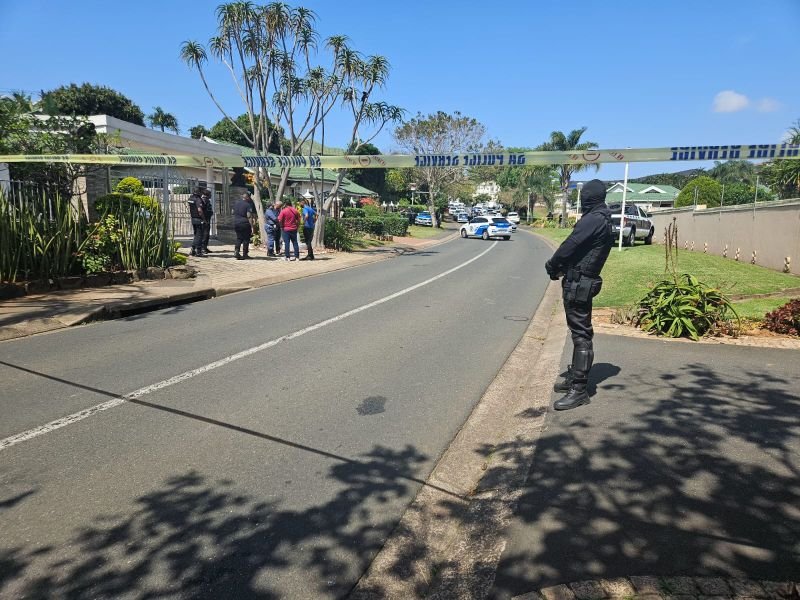 Security officer standing at crime scene