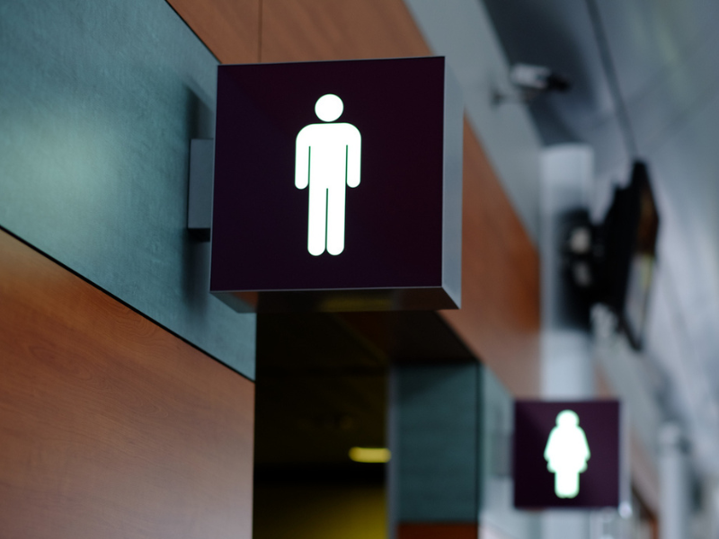 restroom toilets sign