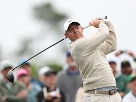 Defending Masters champion Rory McIlroy practice round 2026