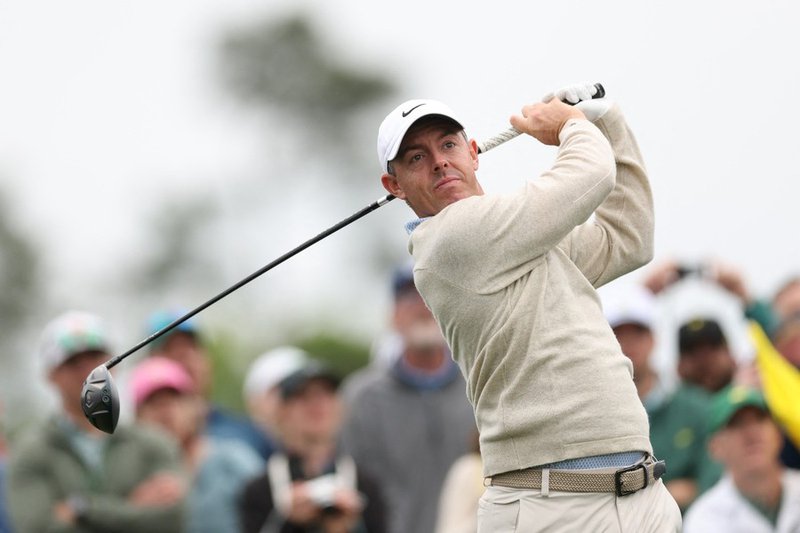 Defending Masters champion Rory McIlroy practice round 2026