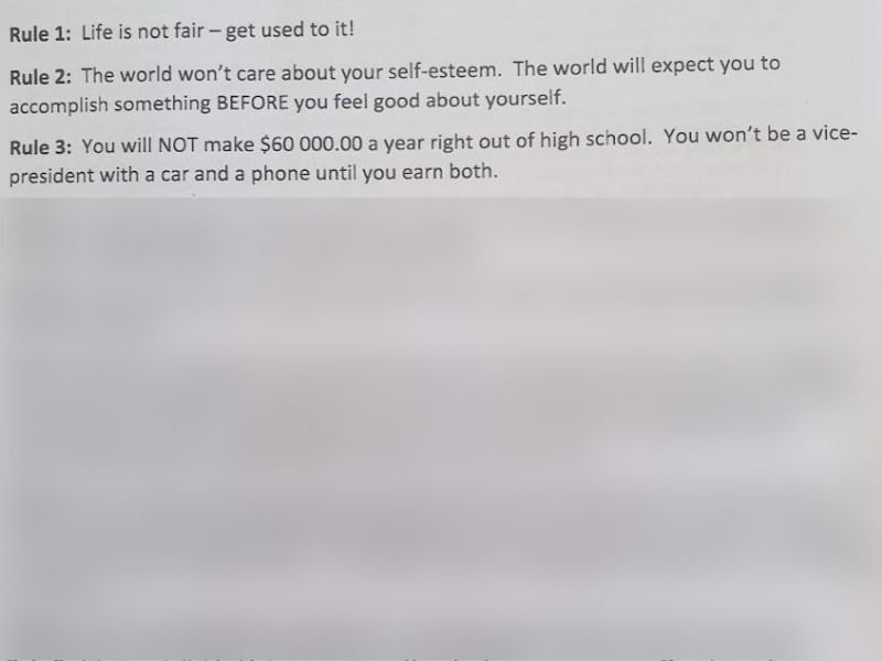 Daughter has list from boss with life lessons
