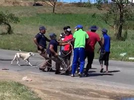 scuffle with police