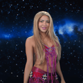 shakira wearing a sparkly pink soccer themed outfit